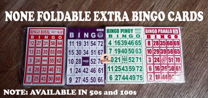 EXTRA BINGO CARDS | Sold By 50s or100s | Foldable and Non-foldable ...