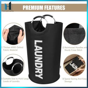 【Homelements】82L Laundry Hamper Large Capacity Foldable Laundry Basket Waterproof Laundry Bag with Handle for Laundry Room Dorm