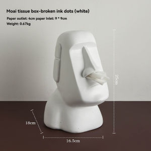 Creative Personality Tissue Box Easter Island Stone Statue Tissue Storage Box Art Design Sense Drawing Paper Box Entrance Bedroom Living Room Decoration Decoration Decoration