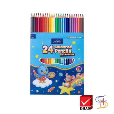 Elfen เอลเฟ่น สีไม้ ดินสอสีไม้ 12 สี และ 24 สี รุ่นนีโอ จำนวน 1 กล่อง
