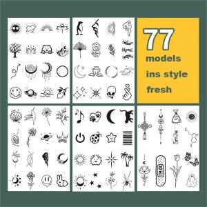 Miếng Dán Hình Xăm Nước Ép Thảo Dược Tươi Mát Nhỏ Thiết Kế Hình Xăm Dễ Thương Dùng Một Lần Chống Nước Bán Vĩnh Viễn Không Phản Chiếu