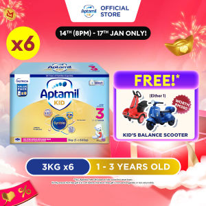 Aptamil KID Step 3 Growing Up Formula 1 - 3 years 3kg x 6 (Susu Milk Powder 奶粉)
