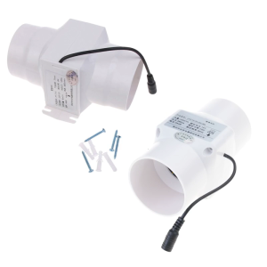 Yên Tĩnh 3 Inch Quạt thông gió 12V 75Mm Không Khí Boosters tốc độ có thể điều chỉnh Blower ABS Cho Thủy Canh Lều & Thùng Nhỏ