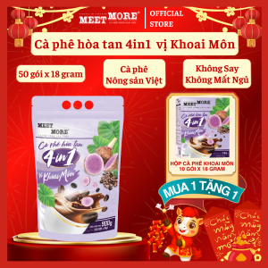 Bịch Cà Phê Hòa Tan Vị Khoai Môn Meet More (50 gói x 18g) - Không Say Không Mất Ngủ