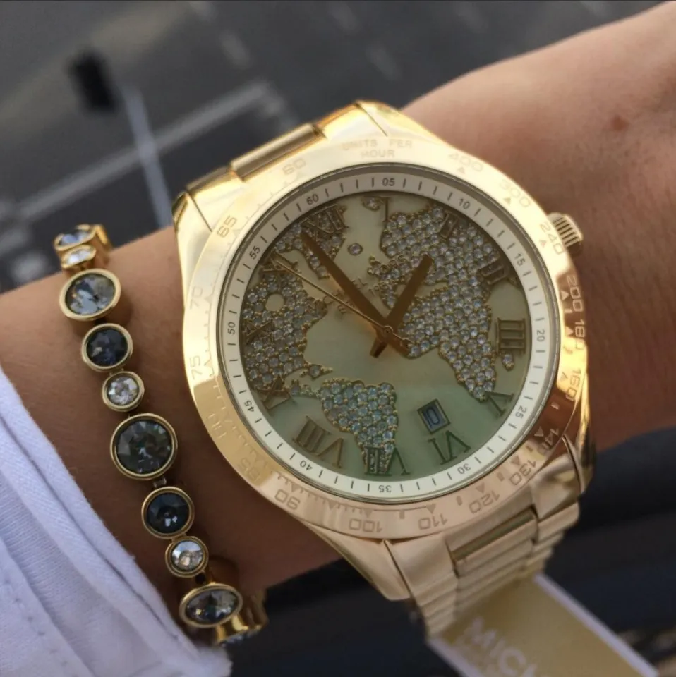 Best Seller Michael Kors MK5959 Layton Watch Pave Embellished Engraved Map Women s Watch With 1 Year Warranty For Mechanism Lazada PH