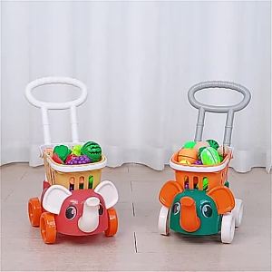YUNLEO Kids Supermarket Shopping Cart Trolley Removable Toys for Girls Kitchen Play House Simulation