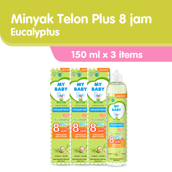 My Baby Minyak Telon Plus [150 ml / 3 pcs] - Minyak Anti Nyamuk 8 Jam - Exp: 08.2026