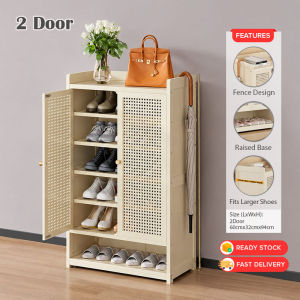 GMSHOP Shoe Cabinet Bamboo Large Capacity Almari Rak Kasut Bertutup Shoes Storage Rack Cabinet Furniture