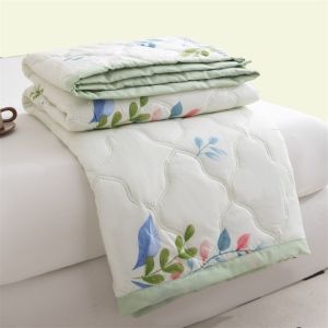 CANICECA Skin Friendly Cooling Quilt Soft Floral Print Washed Cotton Quilt High Quality Lightweight Summer Blanket Summer