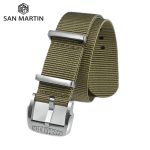San Martin Nylon Strap Paratrooper 20mm Military Watchband Sport Comfortable Universal Interface Pin Buckle Durable Sport BD00052026