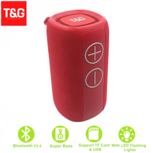 T&G Tg486 TWS Portable Bluetooth V5.4 Fabric with LED Light Speaker 30W Power Loud Bass with Handle