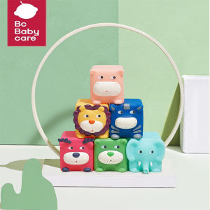 FANTASY T MALL Bc Babycare ANIMAL SQUEEZ and STACK BLOCKS for baby TOY Environmental Materials Cognitive DevelopementFun Interaction