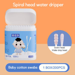 Double-headed Baby Cotton Swab 200Pcs/Pack multipurpose Cotton Buds Baby Nose Ears Cleaning Tipped Ear Spoons