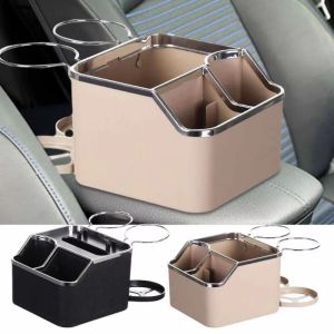 LGJGHJG 2 Foldable Cup Holder Car Armrest Storage Box Waterproof Phone Stand Car Armrest Cup Holder Tray Practical Large Capacity Car Tissue Case Trunk