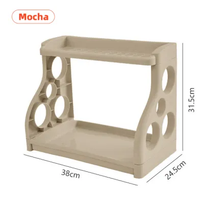 2 Layer Floor Kitchen Racks Organizer Storage rack Shelf Seasoning Rack Knives condiments bottle Hol
