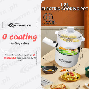 MAIMEITE Electric cooker 700w multifunctional mini cooke with steamer non-stick pot 1.8L electric stir fry frying pan rice cooker