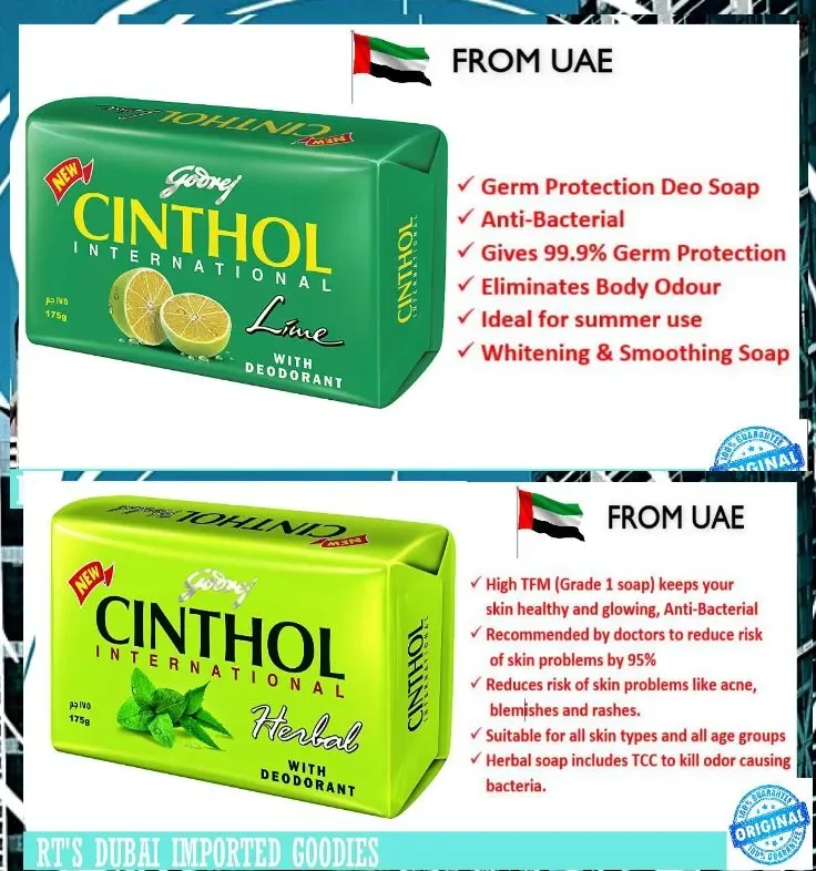 Original Godrej CINTHOL INTERNATIONAL SOAP Lime Herbal 175g