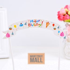🇲🇾 🏆 8 Design Kids Baby Children Cartoo Happy Birthday Cupcake Cake Topper Party Decoration Wedding Supplies 生日蛋糕插牌