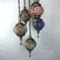 5-Heads Pendant Lights Bedroom Chandelier Retro Style Balcony Hotel Turkish Handmade Hanging Lamp. 