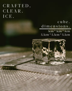 clear ice cubes for cocktails and beverages