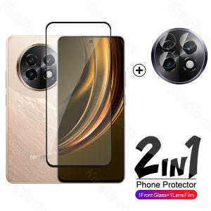 2in1สำหรับ Realme 13 12 Realme13 + 13X 13 + 12 + 12X จอ Real Me 4G 5G กระจกนิรภัยป้องกันปลดล็อคลายนิ้วมือโปร่งใสชัดเจนแบบ HD คุ้มครองฟิล์มป้องกันเลนส์กล้องถ่ายรูป