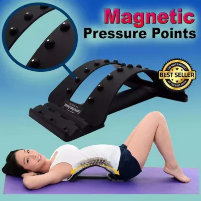 Magnetic Pressure Points Lumbar Traction Orthotic Magic Back Support Stretcher Spine Stretcher Lumbar Support Device for Back Stretching Pain Reliever Spinal Decompression