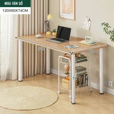 Bàn làm việc chân sắt tròn lắp ráp thông minh decor góc setup gaming trang trí phòng ngủ GM62