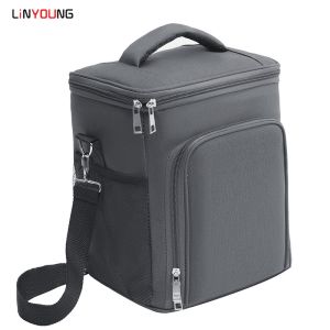 Linyoung Large Capacity Double Layer Lunch Bag Hand Carry Cooler Bag Aluminum Foil Thickened Thermal Insulation Bag Lunch Box Bag with Shoulder Strap