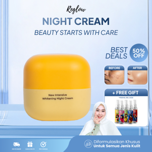 REGLOW NIGHT CREAM Intensive Whitening Krim Malam Penghilang Flek Hitam Wajah Glowing