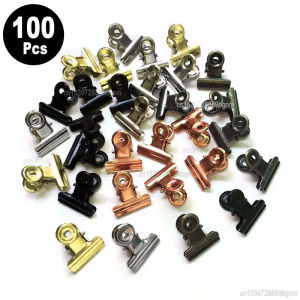 100Pcs 21x23mm Round Metal Grip Clips Bulldog Clip Ticket Paper Stationery Clip For Tags Bags Document Binder Clip Photo Clamp2026