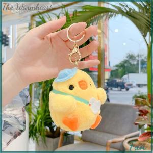 【The Warmheart】 Cute Little Yellow Chicken Bag Pendant Plush Toy Doll Netred Chick Keychain Gift