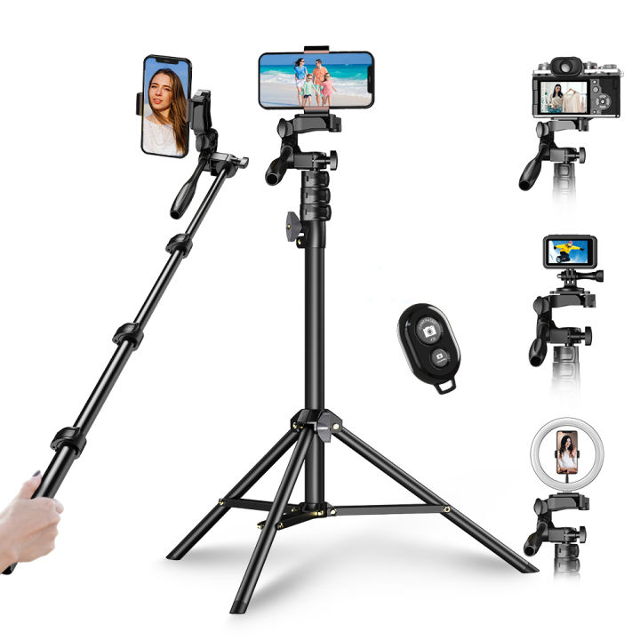 APEXEL 180cm/70in Selfie Stick Tripod Stand Aluminum Alloy with Remote  Shutter Replacement for GoPro Smartphone Camera Vlog Selfie Group Photo  Taking