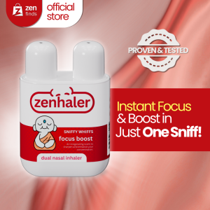 Zenhaler Focus Boost Dual Inhaler Nasal Inhaler Menthol for Stress Relief and Relaxation