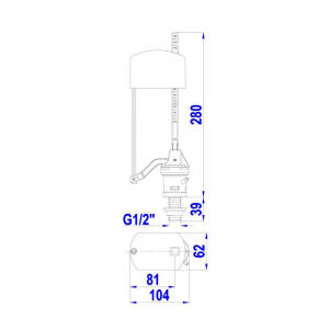 Cụm Cấp Piston Pro WS07 dành cho cấp nước vào bồn cầu