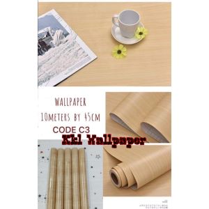 LKF wallpaper  45cm*10m Vinyl Wallpaper Black Wood Grain Thickening Wallpaper Boeing Film Furniture Kitchen Cabinet Self-adhesive Stickers Decoration