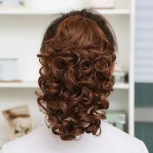 JPTD Synthetic Drawstring Ponytail Wig Curly Hair Extension Pony Tail Hairpiece Heat Resistant Fiber Fluffy Short Wavy Ponytail Girls