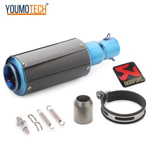 ระบบหลบหนีของสกู๊ตเตอร์ท่อไอเสียท่อไอเสียรถจักรยานยนต์ที่เปลี่ยนได้อเนกประสงค์ดัดแปลงท่อกลมคาร์บอนไฟเบอร์สำหรับ SUZUKI Hayabusa GSX R1300 GSX-S1000/F GSX-R600 GSX-R750 GSX-8S GSX-8R ฮอนด้า CBR600RR CB190R CLICK160 R15 CBR 500เป็นต้น
