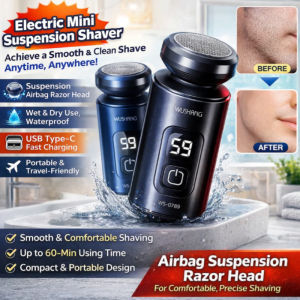 Portable Electric Shaver Floating Head Mens Waterproof Razor Rechargeable Cordless USB Travel Shaving
