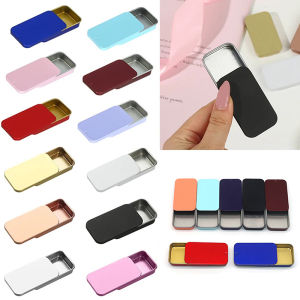 Mongin กล่องดีบุกฝาปิดแบบเลื่อนดึงกล่องลิ้นชักกล่องใส่ลิปบาล์มแบบพกพากล่องใส่น้ำหอมขนาดเล็กกล่องของขวัญ