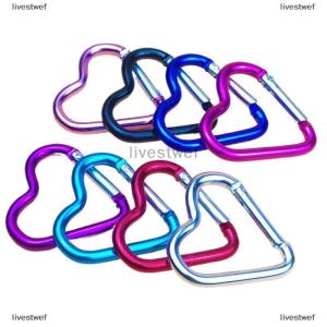 [COD] livestwef Carabiner Clips Heart-shaped Carabiner Hooks Compact Quick Link Snap Hook Clips Strong Load-bearing Key Holders Camping
