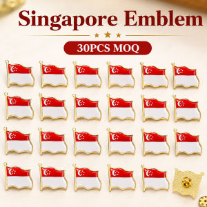 🌹SG Local Stock🌹 SG 61th Singapore Flag Enamel Pin Badge Brooch National Flag Lapel Pin Collection Wholesale