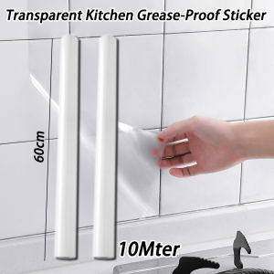 60cmx10M Transparent Kitchen Oil-proof Wall Sticker Heat-resistant Self-Adhesive Film Covering Protective Film Shelf