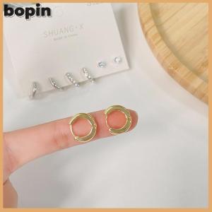 Bopin 1 bộ thời trang mới Vòng tròn kim loại thả bông tai nhỏ cho phụ nữ xu hướng mặt dây chuyền xuyên Bông tai Bộ đồ trang sức quà tặng