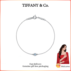 (New) Womens Fashion Bracelet s925 sterling silver Color by the Yard Aquamarine Bangle Valentines Day holiday gifts