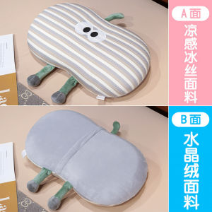 Memory Foam Nap Pillow Ice Silk Fabric Cartoon Design portable office nap cushion backrest and sleep support pillow for desk naps sofa bed and travel for desk naps sofa bed and travel