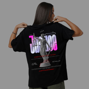 Bisalo Baju Kaos Pria Wanita lengan pendek motif " JUSTICE " Digital Printal Kaos Distro Combed Atasan - pakaian wanita - pakaian pria - baju wanita - baju pria - atasan wanita pria - kaos oversize - kaos hitam putih - BSL - 206