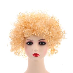 WRAPPER PRIVATE26WR6 Various Coloured Gift Football Fans Carnival Party Clown Cosplay Colorful Wigs Curly Hair Black Afro Curly Wig Children/Adults Dressing
