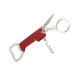 3 in 1 Mini Size Keychain Wooden Bottle Opener Corkscrew and Wine Opener Stainless Steel Multifunctional Bottle Opener