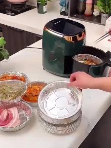 20/50Pcs Disposable aluminum foil baking tray | Oil-Proof Air Fryer special tinfoil tray | household food tinfoil oven baking tray aluminum foil tray