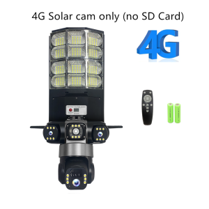 V380 Solar Streetlight+Camera 15MP Triple Lens 4G Solar Camera Smart street light Outdoor PIR Motion Detection Security Lamp Surveillance CCTV Camera Waterproof